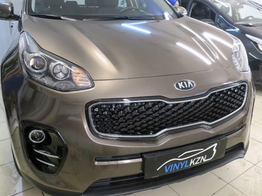 Бронирование передней части авто Kia Sportage антигравийной пленкой