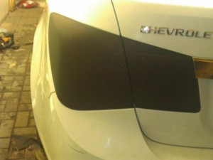 Тонировка задних фар Chevrolet Cruze черной алмазной крошкой
