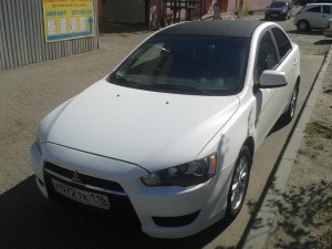 Mitsubishi Lancer X - оклейка авто белым матом