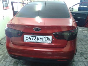Тонировка фар авто  Kia Rio - 07.2013