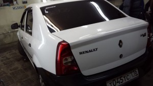 Renault Logan - полная оклейка авто пленкой белый глянец - 29.11.2013