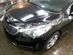 Kia Cerato - бронирование антигравийной пленкой - 20.12.2013