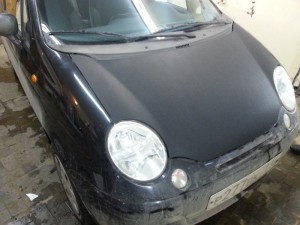 Daewoo Matiz - оклейка капота авто черной алмазной крошкой - 11.12.2013