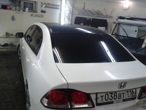 Honda Civic - оклейка крыши авто в Казани - 17.01.2014