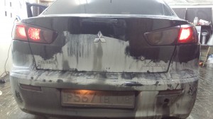 Mitsubishi Lancer - тонировка задней полусферы и фонарей, передние стекла  - тонировка статикой - 04...