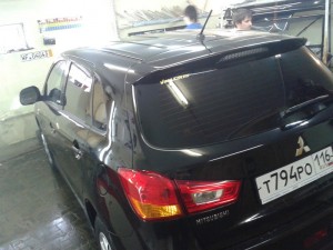Тонировка задней полусферы, бронирование порогов автомобиля Mitsubishi ASX - 23.02.2014