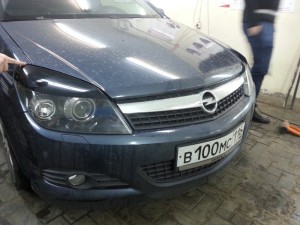 Opel Astra H - изготовление ресничек на фары - 21.06.2014