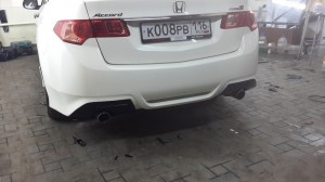 Honda Accord - оклейка части бампера автомобиля - июлья 2014