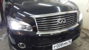 Infinity QX 56 - бронирование от сколов антигравийной пленкой передней части авто - 19.07.2014