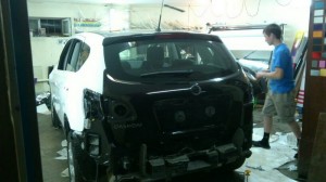 Nissan Qashqai - оклейка авто для такси, пленка белый глянец - 18.07.2014