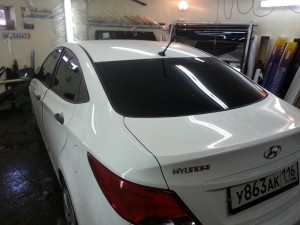 Hyundai Solaris - тонировка автомобиля в Казани - цена 1600 рублей, август 2014