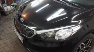 Kia Cerato - бронирование авто от сколов антигравийной пленкой - 09.08.2014