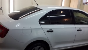 Skoda Rapid - тонировка задней полусферы, тонировка лобового стекла пленкой Mystique Light - декабрь...