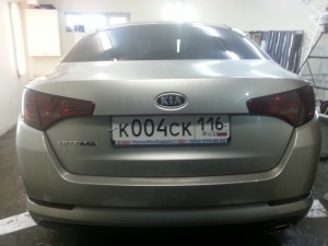 Kia Optima - тонировка задней части 95%, тонировка фар - январь 2015