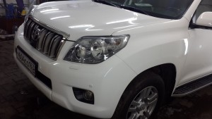 Toyota Prado - бронирование капота, бампера, крыльев, рамки лобового стекла, под ручками, пороги, зе...