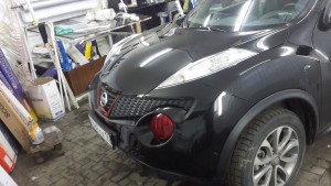 Nissan Juke - Бронирование антигравийной пленкой капота, бампера, под ручками, сертифицированная уст...