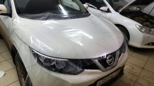 Бронирование антигравийной пленкой капота автомобиля - Nissan Qashqai