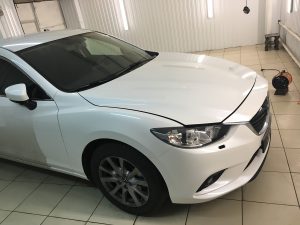 Бронирование антигравийной пленкой передней части автомобиля - Mazda 6