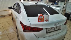 Сертифицированная установка сигнализации Starline A93, тонировка - Hyundai Solaris New