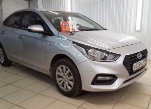 Сертифицированная установка сигнализации Starline A93 и тонировка - Hyundai Solaris New