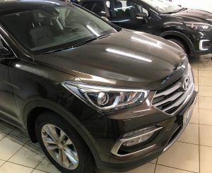 Бронирование антигравийной плёнкой передней части автомобиля HYUNDAI Santa Fe