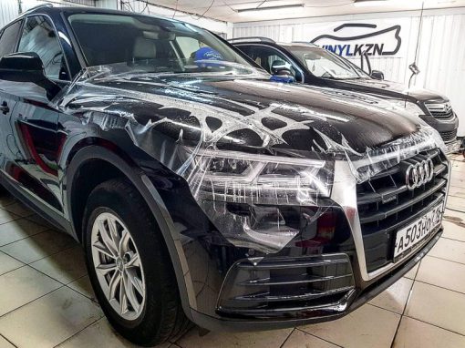 Бронирование капота, бампера и фар, немецкой пленкой Oraguard — Audi Q5