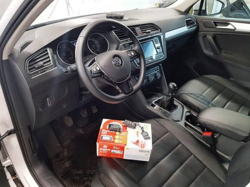 Сертифицированная установка охранного комплекса StarLine A93 с автозапуском — VW Tiguan
