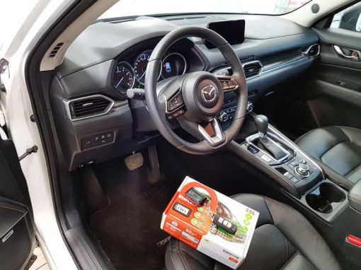 Mazda CX 5 — установка сигнализации StarLine E96 BT, оклейке хрома, бронирование зон погрузки на заднем бампере
