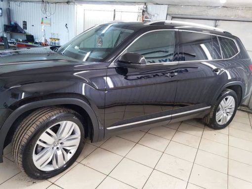 VW Teramont — полировка всего кузова в два этапа, покрытие кузова гидрофобным керамическим составом