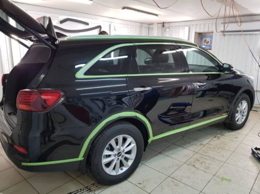 Kia Sorento — бронирование полиуретановой пленкой Stek передней части, полировка кузова и защита керамическим составом