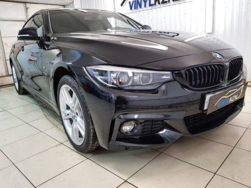 BMW 4 Grand Coupe — бронирование кузова антигравийной полиуретановой пленкой, тонировка стекол пленкой Llumar ATR