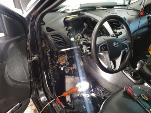 Установка сигнализации Starline A93 2 can-2 lin eco с автозапуском на Hyundai Solaris