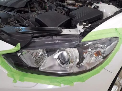 Полировка и бронирование фар автомобиля Mazda 6