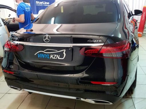 Mercedes E Class — бронирование каота, фар и под ручками полиуретановой пленкой, тонировка стекол