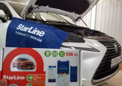 Установили охранный комплекс Starline S96 V2 на Lexus NX с автозапуском, управлением с телефона и 2 метками
