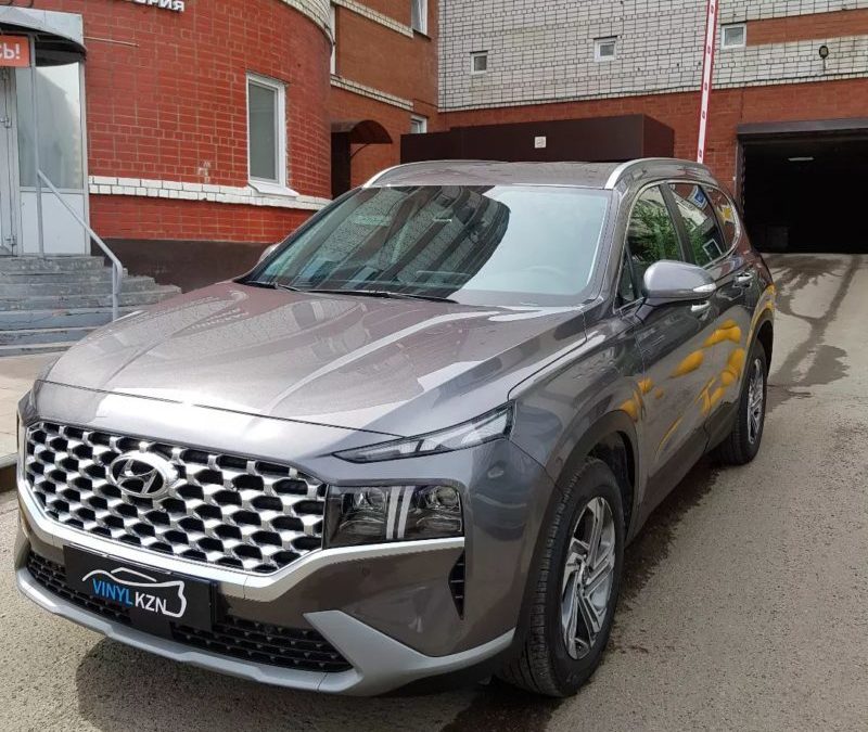 Hyundai Santa Fe — отполировали автомобиль до блеска, бронирование зон риска, керамика и установка сетки