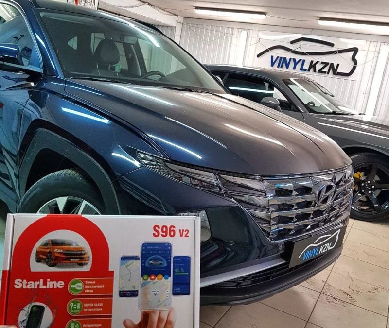 Hyundai Tucson — установили охранный комплекс с автозапуском и управлением с телефона Starline S96 GSM