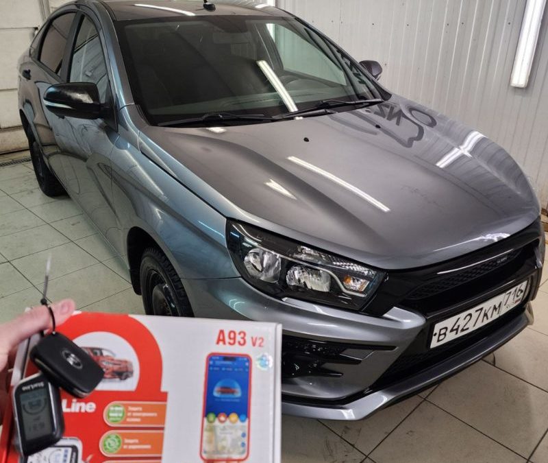 Lada Vesta — полировка кузова автомобиля и нанесение керамики, установка StarLine A93