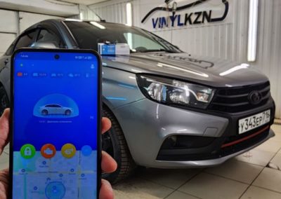 Lada Vesta — установили охранный комплекс с автозапуском, брелком сигнализации, управлением с телефона StarLine E96 GSM