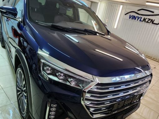 Jetour x90 — бронирование полиуретановой плёнкой капота, фар, крыльев, часть крыши и стоек лобового