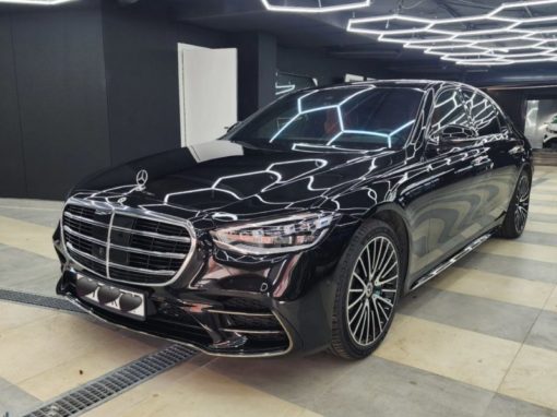 Mercedes Benz S-class W223 — полировка кузова автомобиля с нанесением керамики, ремонт вмятин без покраски