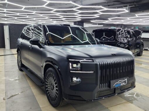 Zeekr 9x — бронирование кузова матовой полиуретановой пленкой, бронирование элементов салона и антихром