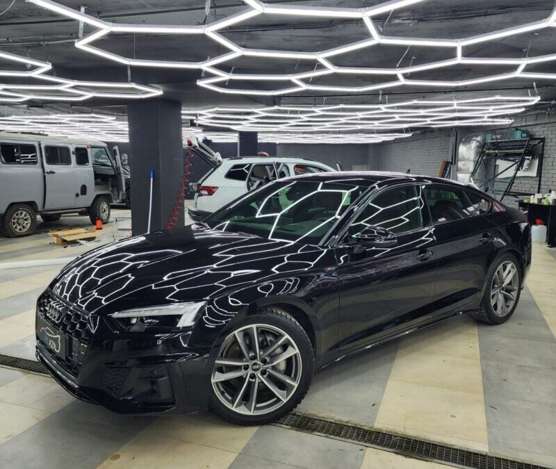 Audi A5 — полировка кузова и нанесение керамики, тонировка стекол атермальной пленкой