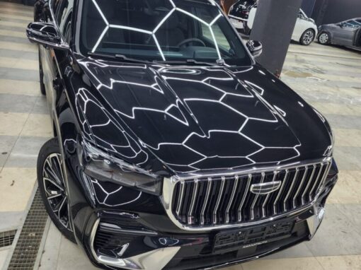 Geely Monjaro — комплексное бронирование кузова пленкой, установка защитной сетки