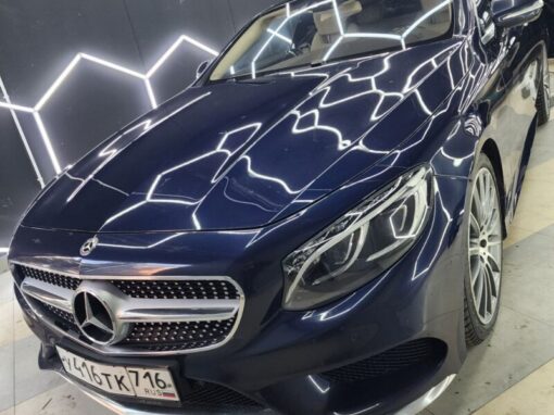 Mercedes Benz S-class coupe — химчистка салона и бронирование фар авто