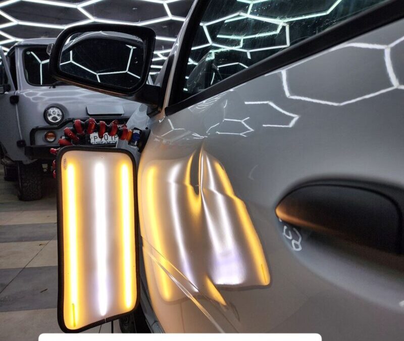 Лада Ларгус — выполнили ремонт водительской двери без покраски