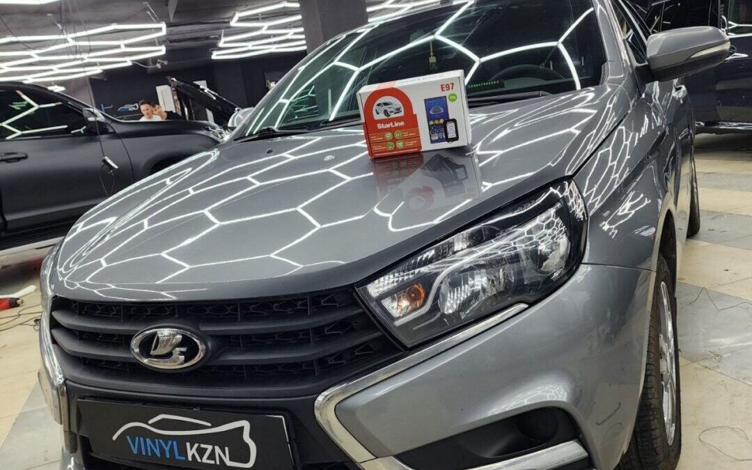 Lada Vesta — установили охранный комплекс с автозапуском StarLine E97